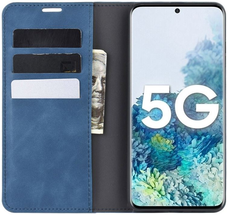 Samsung Galaxy S20 FE Hoesje Wallet Book Case Kunstleer Blauw afbeelding 1