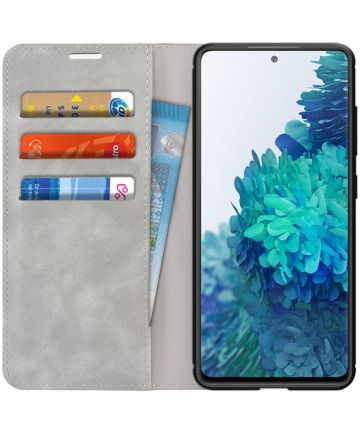 Samsung Galaxy S20 FE Hoesje Wallet Book Case Kunstleer Grijs Hoesjes