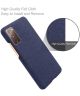 Samsung Galaxy S20 FE Hoesje Back Cover Stof Textuur Blauw