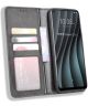 HTC Desire 20 Pro Retro Book Case Portemonnee Hoesje Zwart