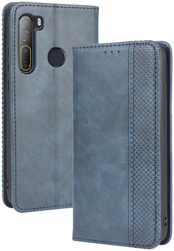HTC Desire 20 Pro Retro Book Case Portemonnee Hoesje Grijs afbeelding 2
