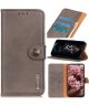 Motorola Moto One Fusion Plus Hoesje Retro Wallet Book Case Grijs