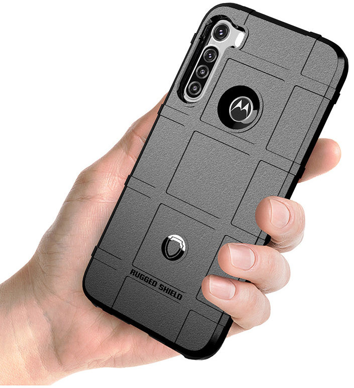 Motorola Moto One Fusion Plus Hoesje Rugged Shield Zwart afbeelding 4
