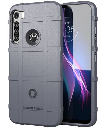 Motorola Moto One Fusion Plus Hoesje Rugged Shield Grijs Hoesjes