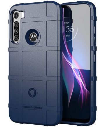 Motorola Moto One Fusion Plus Hoesje Rugged Shield Blauw Hoesjes