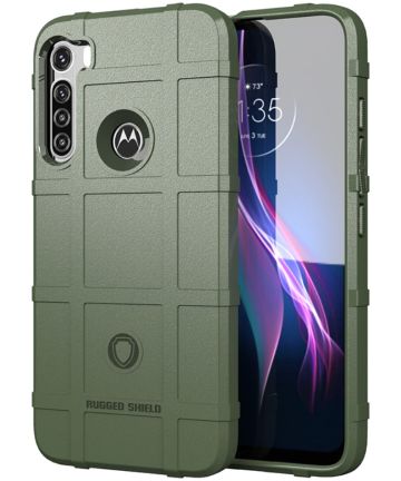 Motorola Moto One Fusion Plus Hoesje Rugged Shield Groen Hoesjes