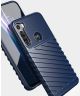 Motorola Moto One Fusion Plus Twill Thunder Texture Back Cover Blauw
