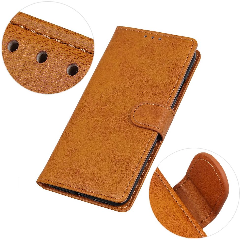 Motorola Moto G9 Plus Portemonnee Stand Hoesje Bruin afbeelding 5