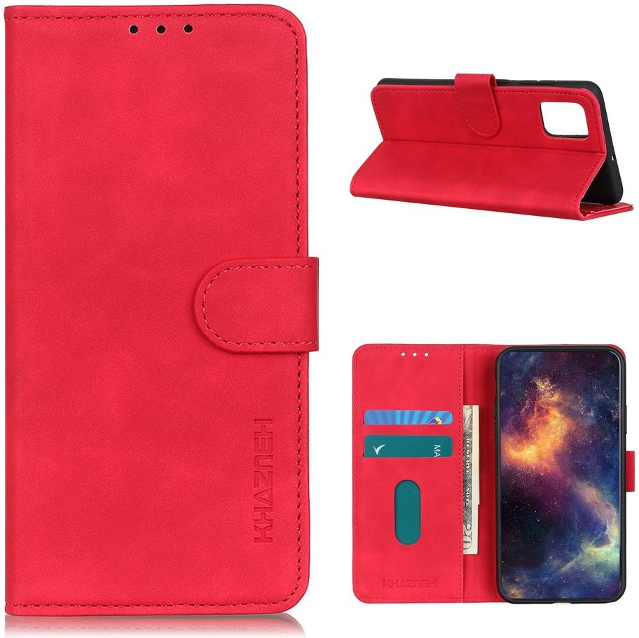 Motorola Moto G9 Plus Hoesje Retro Wallet Book Case Rood afbeelding 6