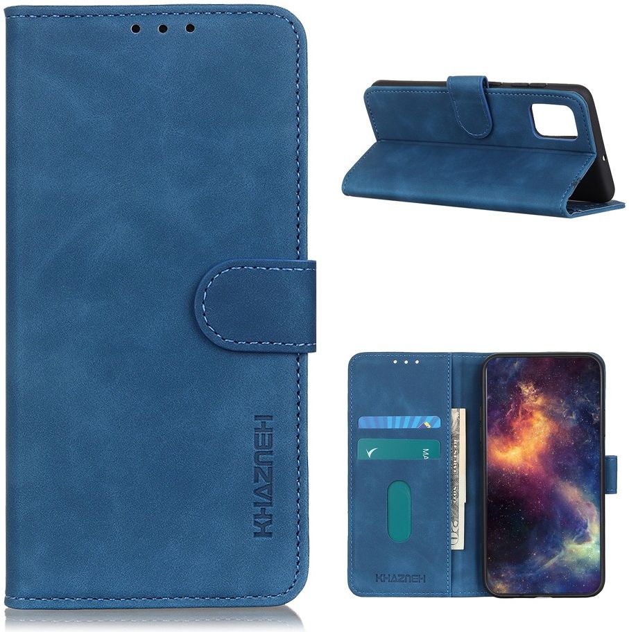Motorola Moto G9 Plus Hoesje Retro Wallet Book Case Blauw afbeelding 6