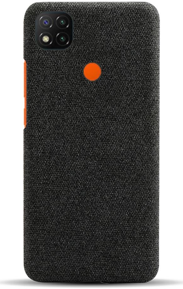 Xiaomi 9C Hoesje Stoffen Back Cover Zwart afbeelding 2