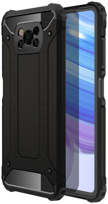 Xiaomi Poco X3 / X3 Pro Hoesje Shock Proof Hybride Back Cover Zwart afbeelding 1