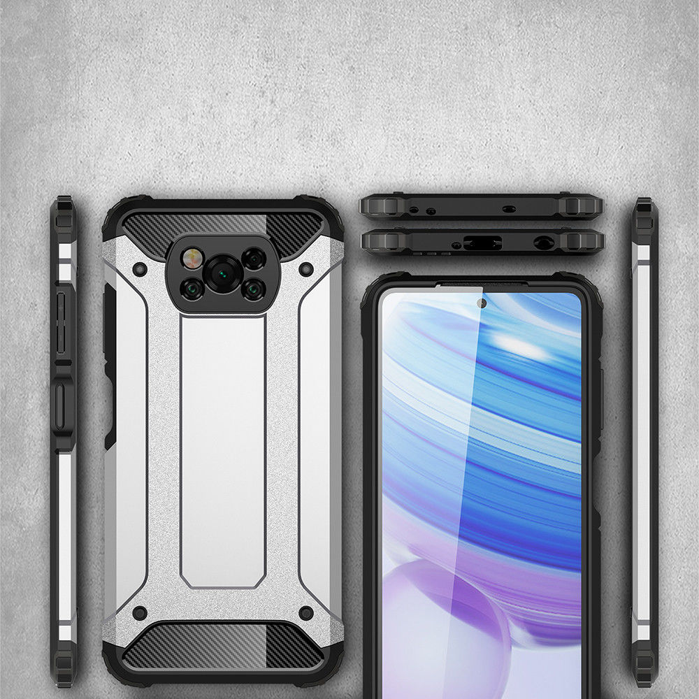 Xiaomi Poco X3 / X3 Pro Hoesje Shock Proof Hybride Back Cover Blauw afbeelding 6