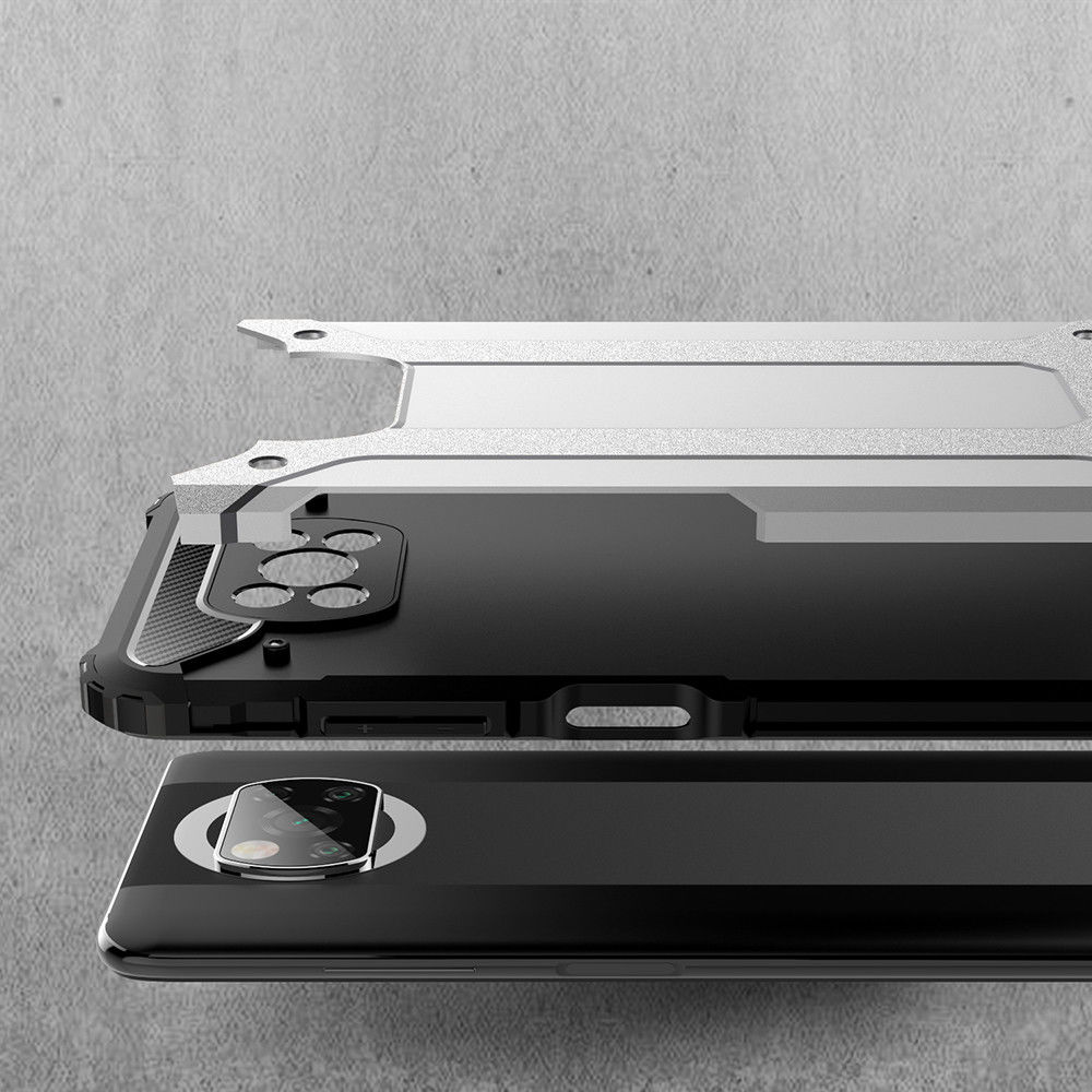 Xiaomi Poco X3 / X3 Pro Hoesje Shock Proof Hybride Back Cover Blauw afbeelding 7
