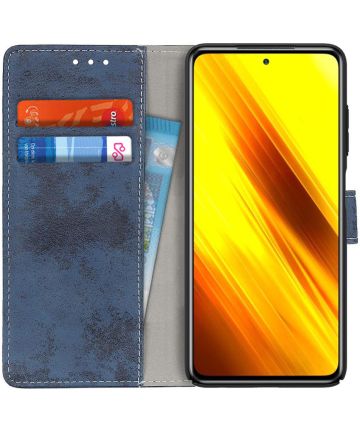 Xiaomi Poco X3 / X3 Pro Hoesje Portemonnee Book Case Kunstleer Blauw Hoesjes