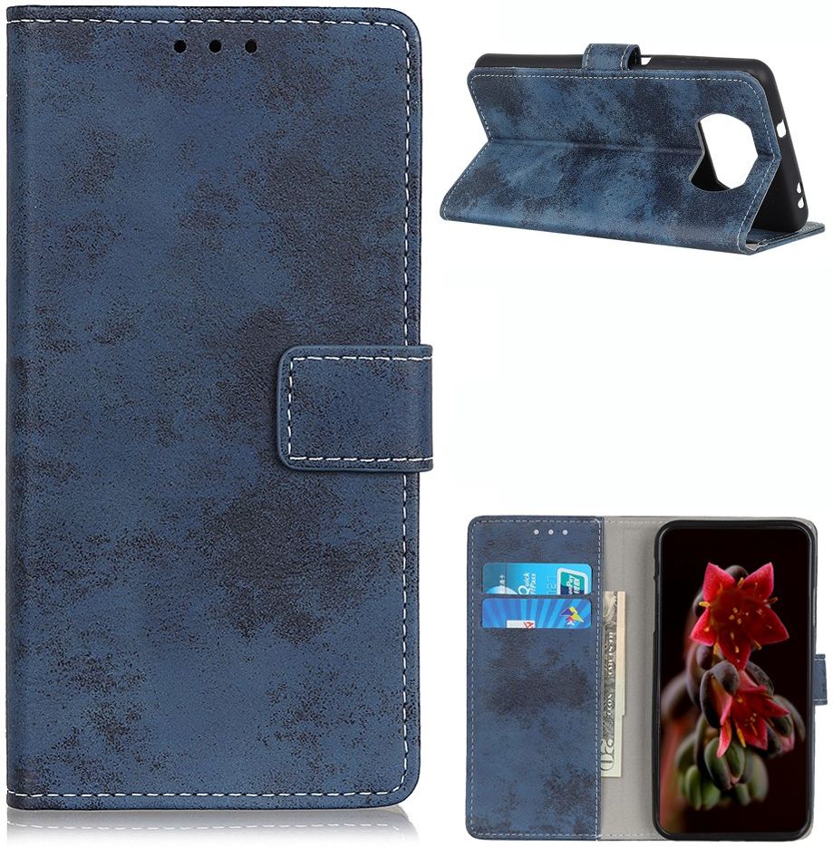 Xiaomi Poco X3 / X3 Pro Hoesje Portemonnee Book Case Kunstleer Blauw afbeelding 4