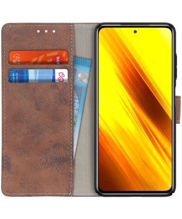 Xiaomi Poco X3 / X3 Pro Hoesje Portemonnee Book Case Kunstleer Bruin Hoesjes