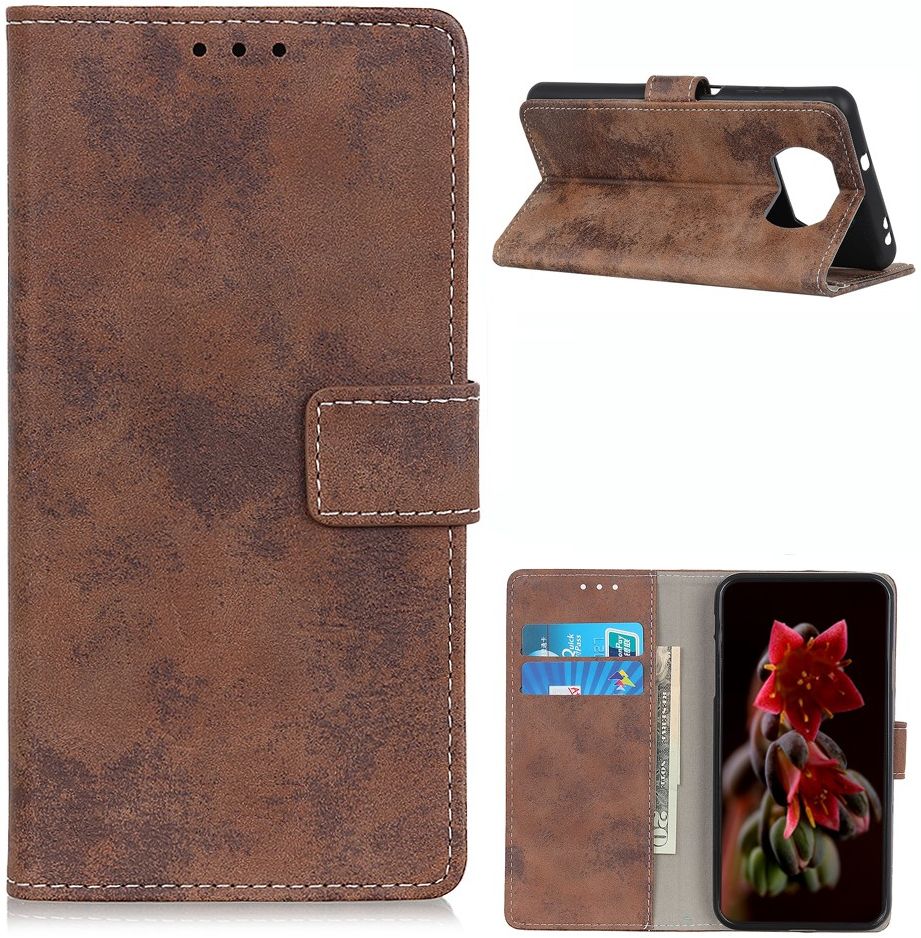 Xiaomi Poco X3 / X3 Pro Hoesje Portemonnee Book Case Kunstleer Bruin afbeelding 8