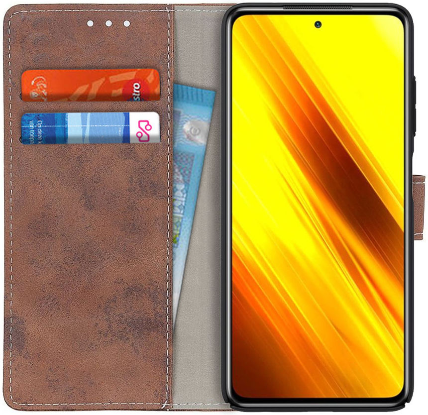 Xiaomi Poco X3 / X3 Pro Hoesje Portemonnee Book Case Kunstleer Bruin afbeelding 1