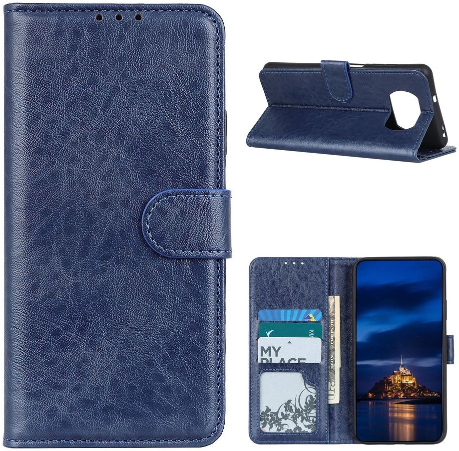 Xiaomi Poco X3 / X3 Pro Hoesje Book Case met Pasjes Kunstleer Blauw afbeelding 3