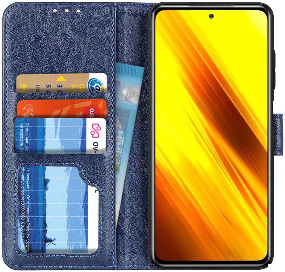 Xiaomi Poco X3 / X3 Pro Hoesje Book Case met Pasjes Kunstleer Blauw afbeelding 1