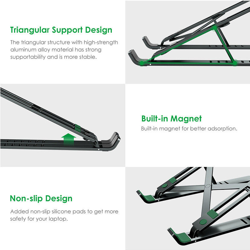 Universele Verstelbare Opvouwbare Stand Laptops tot 18 Inch Zwart afbeelding 10