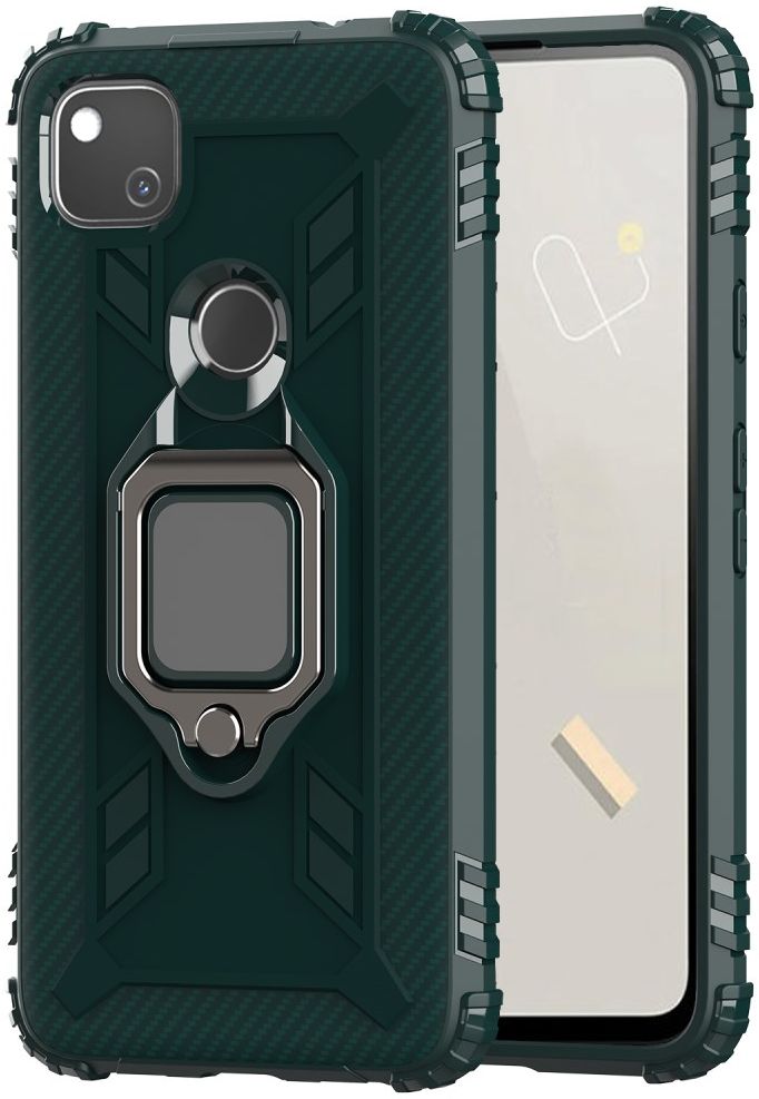 Google Pixel 4a Hybride Hoesje met Ring Kickstand Groen afbeelding 1