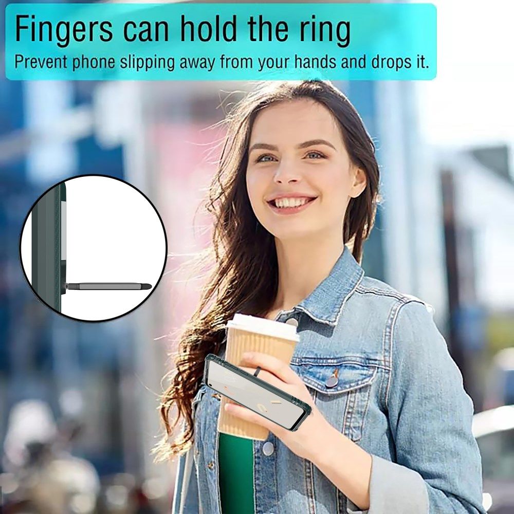 Google Pixel 4a Hybride Hoesje met Ring Kickstand Groen afbeelding 8