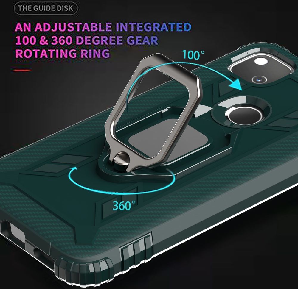 Google Pixel 4a Hybride Hoesje met Ring Kickstand Groen afbeelding 7