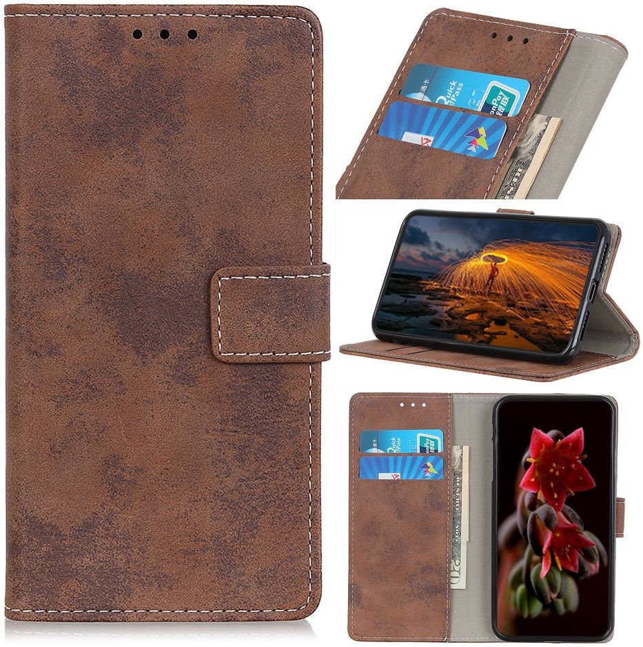 Nokia 8.3 Hoesje Portemonnee Book Case Kunstleer Donkerbruin afbeelding 5