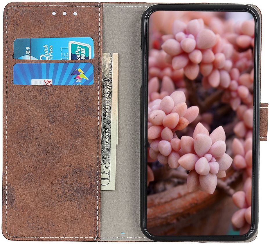 Nokia 8.3 Hoesje Portemonnee Book Case Kunstleer Donkerbruin afbeelding 1