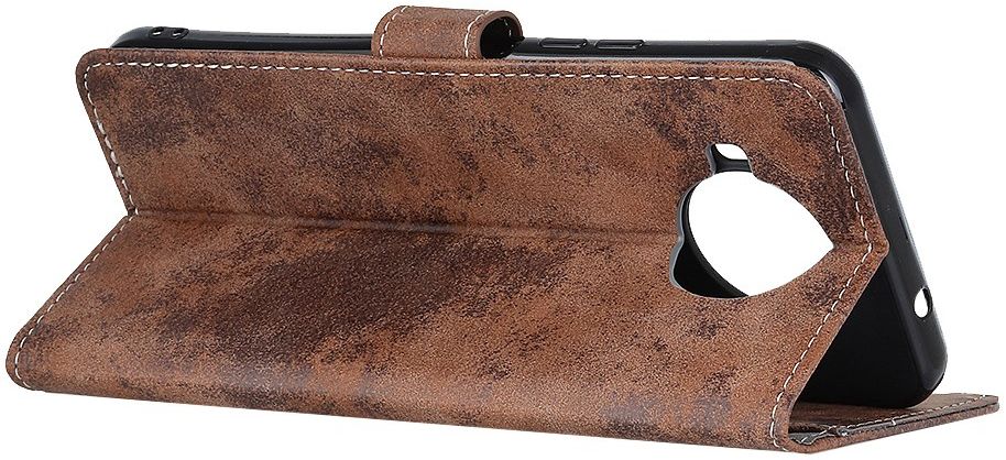 Nokia 8.3 Hoesje Portemonnee Book Case Kunstleer Donkerbruin afbeelding 9
