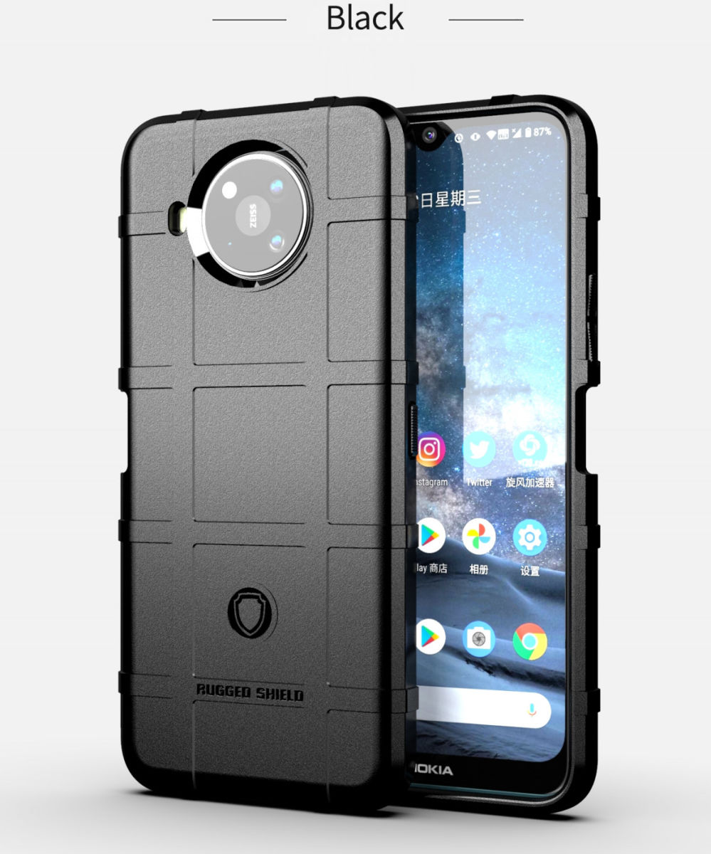 Nokia 8.3 Hoesje Shock Proof Rugged Shield Back Cover Zwart afbeelding 2