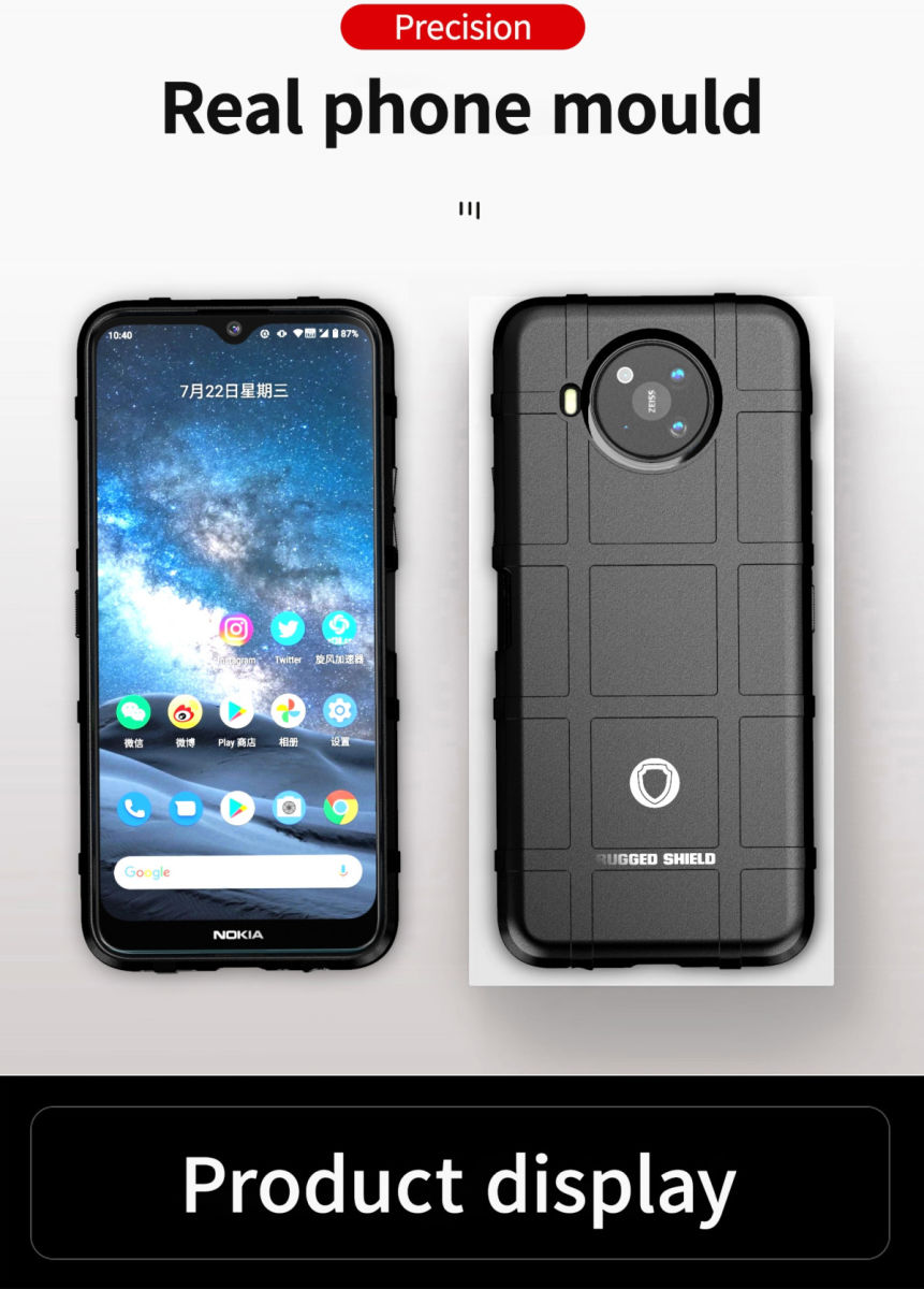 Nokia 8.3 Hoesje Shock Proof Rugged Shield Back Cover Zwart afbeelding 9