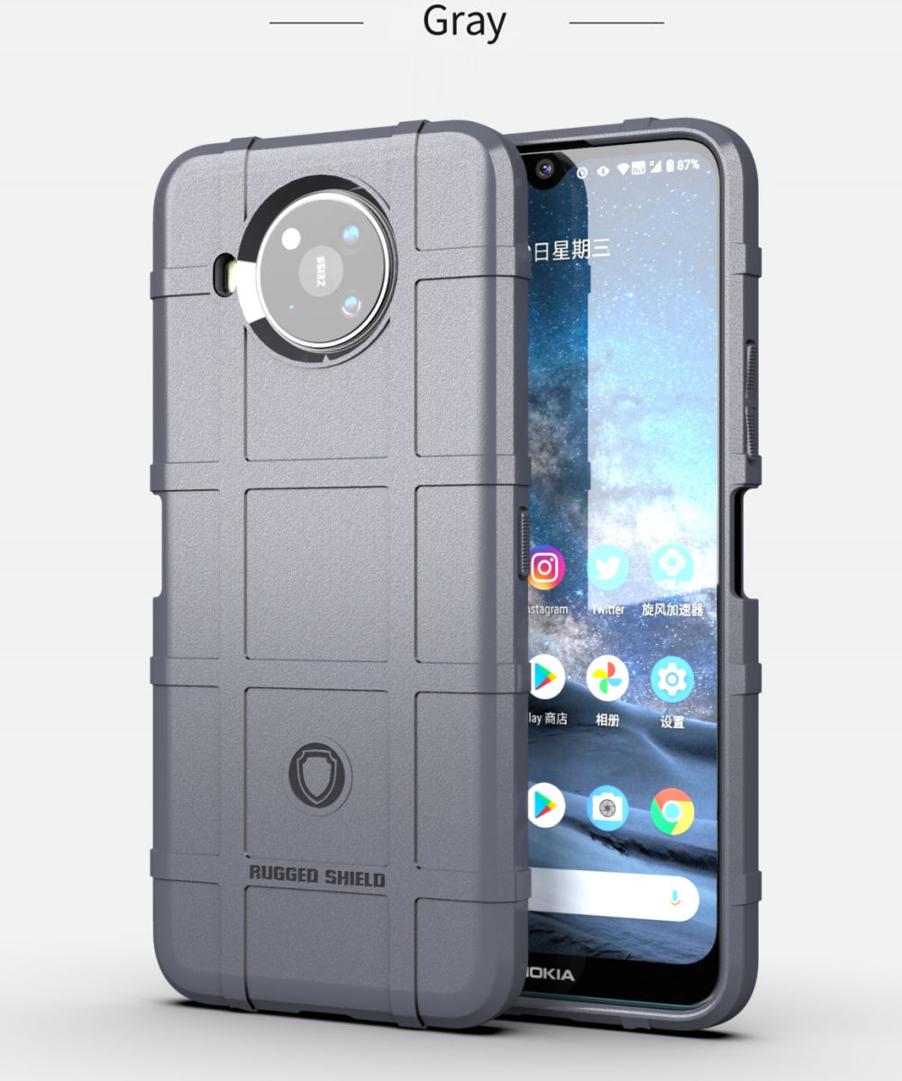 Nokia 8.3 Hoesje Shock Proof Rugged Shield Back Cover Grijs afbeelding 2