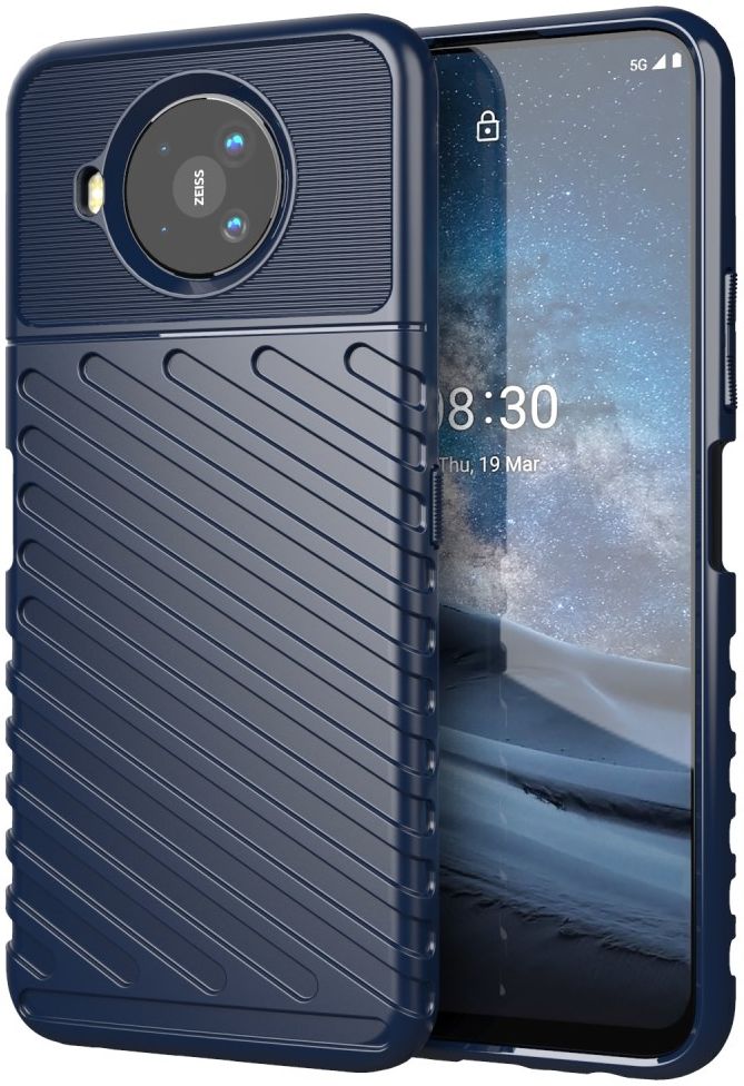Nokia 8.3 Twill Thunder Texture Back Cover Blauw afbeelding 1