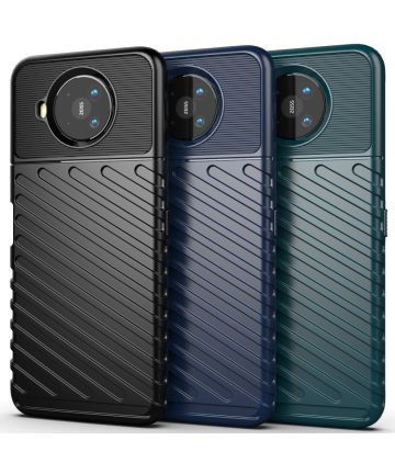 Nokia 8.3 Twill Thunder Texture Back Cover Blauw afbeelding 2