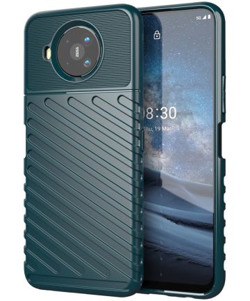 Nokia 8.3 Twill Thunder Texture Back Cover Groen Hoesjes