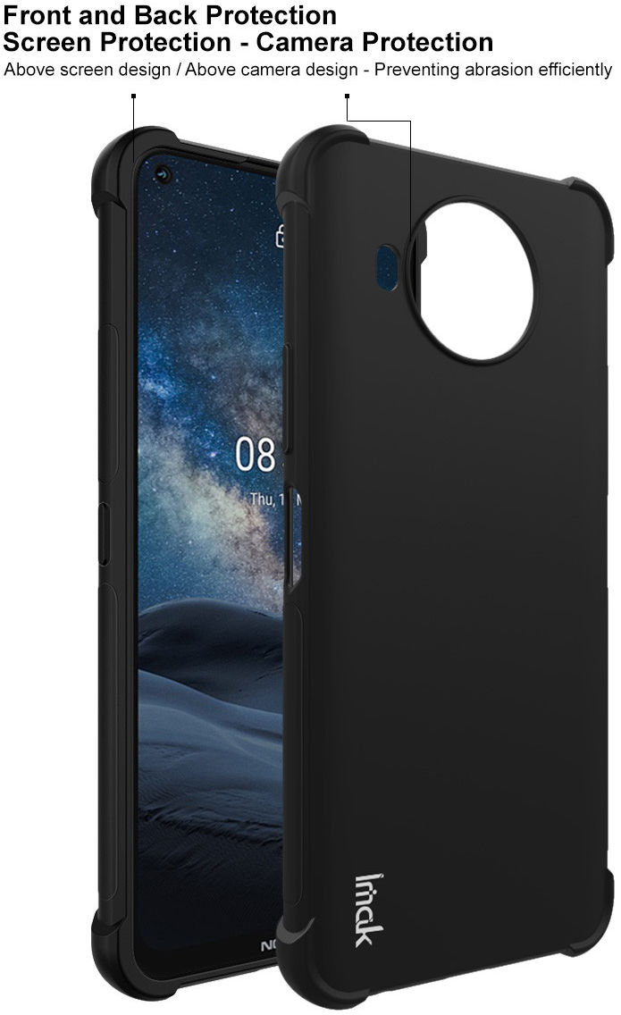 IMAK Nokia 8.3 Hoesje TPU met Screenprotector Matte Zwart afbeelding 6