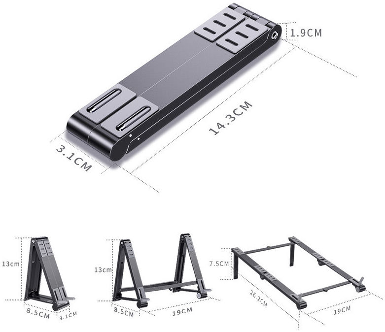 Universele Verstelbare Houder voor Smartphone / Laptop / Tablet Zilver afbeelding 13