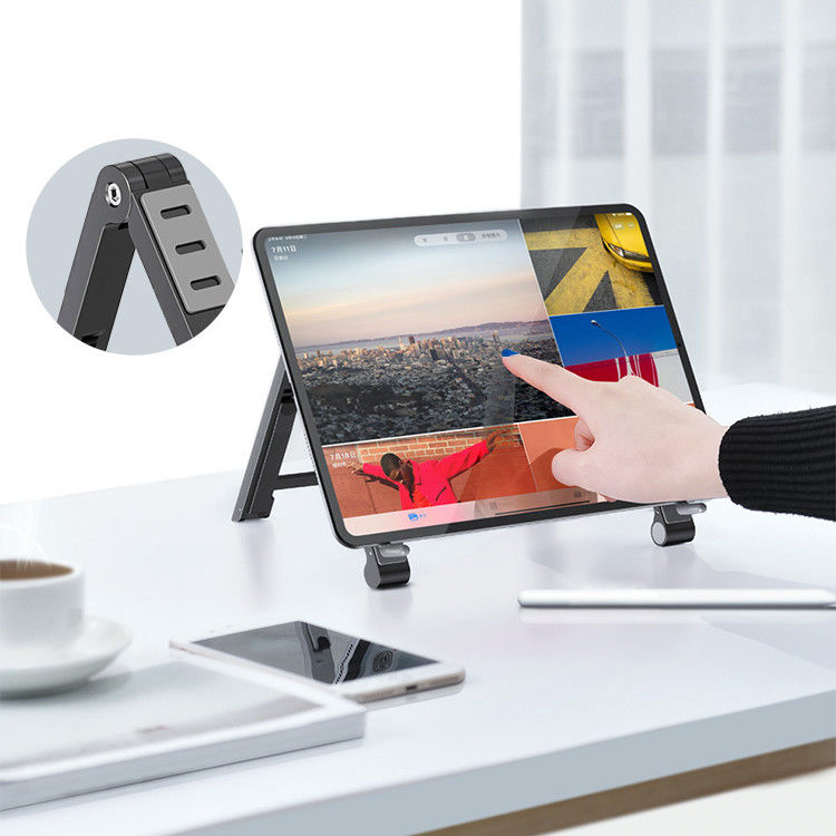 Universele Verstelbare Houder voor Smartphone / Laptop / Tablet Zilver afbeelding 16