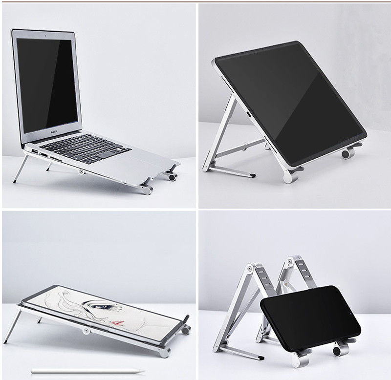 Universele Verstelbare Houder voor Smartphone / Laptop / Tablet Zilver afbeelding 4