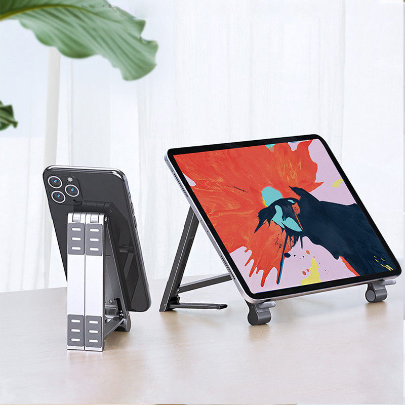 Universele Verstelbare Houder voor Smartphone / Laptop / Tablet Zilver afbeelding 5