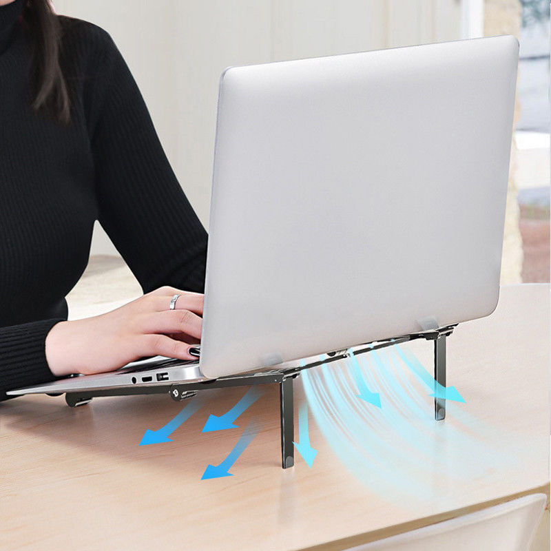 Universele Verstelbare Houder voor Smartphone / Laptop / Tablet Zilver afbeelding 6