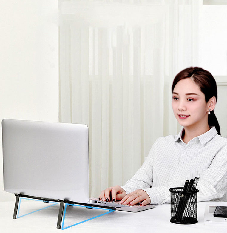 Universele Verstelbare Houder voor Smartphone / Laptop / Tablet Zilver afbeelding 7