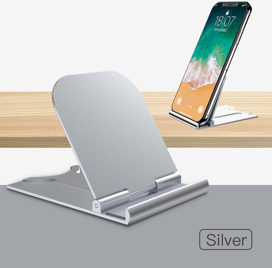 Universele Verstelbare Houder voor Smartphone en Tablet Zilver afbeelding 2