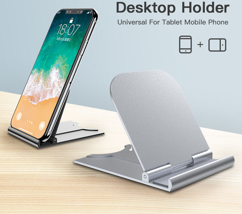 Universele Verstelbare Houder voor Smartphone en Tablet Zilver afbeelding 3