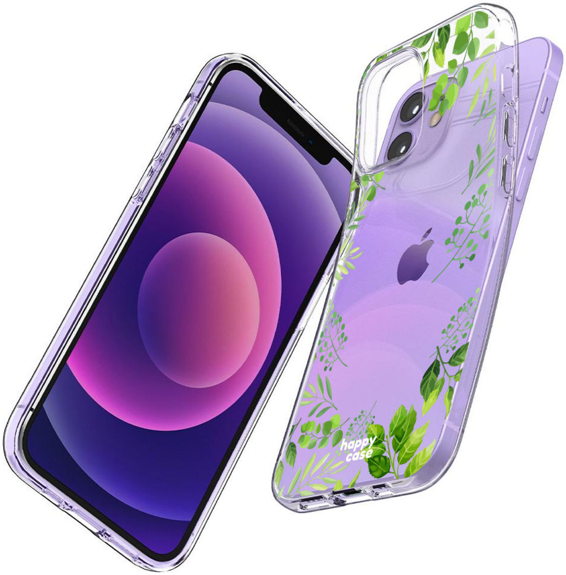 HappyCase iPhone 12 / 12 Pro Hoesje Flexibel TPU Leaves Print afbeelding 5