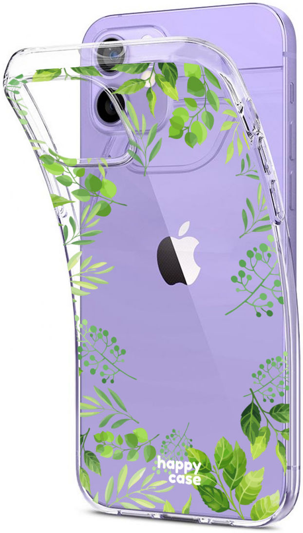 HappyCase iPhone 12 / 12 Pro Hoesje Flexibel TPU Leaves Print afbeelding 6