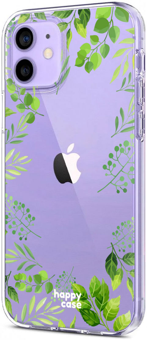 HappyCase iPhone 12 / 12 Pro Hoesje Flexibel TPU Leaves Print afbeelding 7